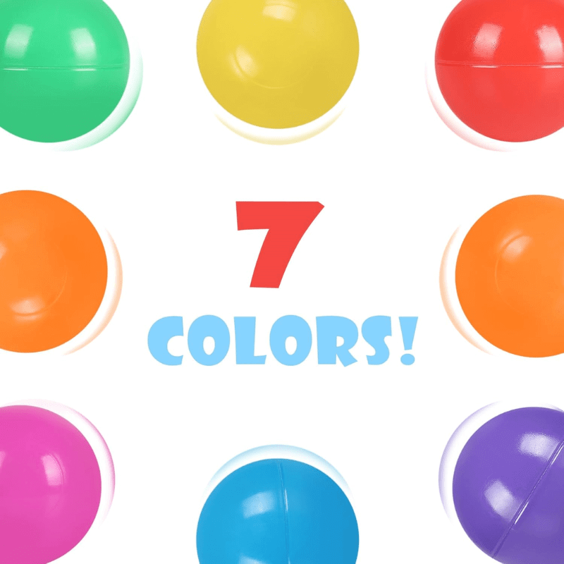 100 soft and colorful 5.5cm ocean balls, ideal for ball pits and play areas, providing safe and fun play for kids.