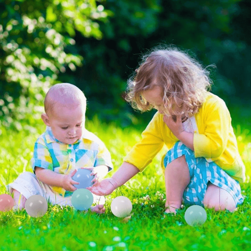 50 PCS plastic ball pit balls (5.5cm), perfect for baby ball pits, playpens, and indoor/outdoor fun, ideal for kids' birthday parties.